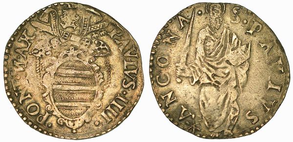 PAOLO IV (GIAN PIETRO CARAFA), 1555-1559. Giulio. Ancona.  - Asta Numismatica | Rinascimento - Associazione Nazionale - Case d'Asta italiane