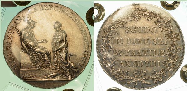 MILANO. REPUBBLICA CISALPINA, 1800-1802. Scudo da 6 Lire A. VIII.  - Asta Numismatica | Rinascimento - Associazione Nazionale - Case d'Asta italiane