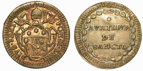 PIO VI (GIOVANNI ANGELO BRASCHI DI CESENA), 1775-1799. Grosso A. XIII. Roma.  - Asta Numismatica | Rinascimento - Associazione Nazionale - Case d'Asta italiane