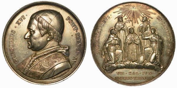 GREGORIO XVI (BARTOLOMEO ALBERTO CAPPELLARI), 1831-1846. Medaglia A. IX in argento.  - Asta Numismatica | Rinascimento - Associazione Nazionale - Case d'Asta italiane