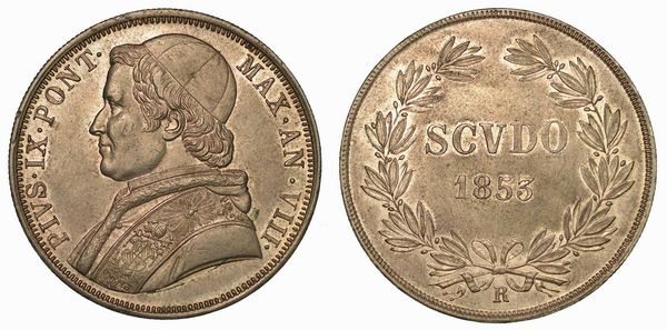 PIO IX (GIOVANNI MARIA MASTAI FERRETTI), 1846-1878. Scudo 1853/A. VIII.  - Asta Numismatica | Rinascimento - Associazione Nazionale - Case d'Asta italiane