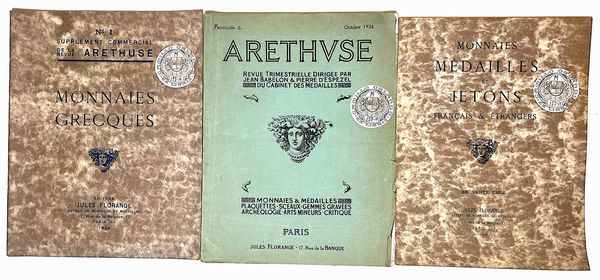 ARETHUSE - FLORANGE. Lotto di tre fascicoli.  - Asta Numismatica | Rinascimento - Associazione Nazionale - Case d'Asta italiane