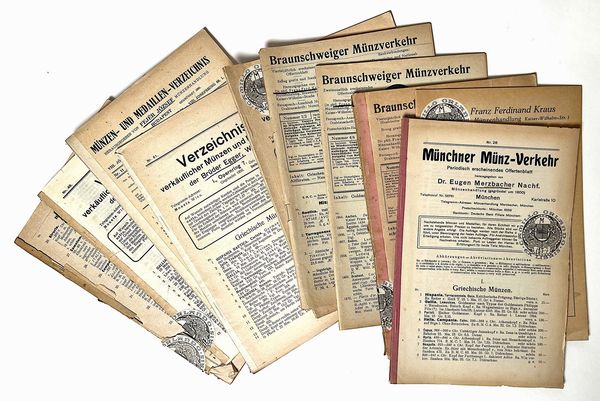 Lotto di dieci listini di vendita.  - Asta Numismatica | Rinascimento - Associazione Nazionale - Case d'Asta italiane