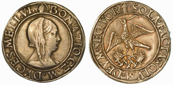 MILANO. GIAN GALEAZZO MARIA SFORZA - REGGENZA DI BONA DI SAVOIA, 1476-1480. Testone (o Grosso da 20 Soldi).  - Asta Numismatica | Rinascimento - Associazione Nazionale - Case d'Asta italiane