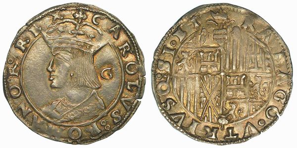 NAPOLI. CARLO V D'ASBURGO, 1516-1556. Carlino.  - Asta Numismatica | Rinascimento - Associazione Nazionale - Case d'Asta italiane