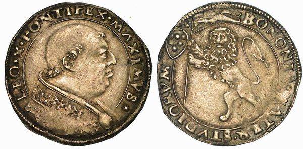 STATO PONTIFICIO. LEONE X (GIOVANNI DE' MEDICI), 1513-1521. Bianco (o Leone). Bologna.  - Asta Numismatica | Rinascimento - Associazione Nazionale - Case d'Asta italiane