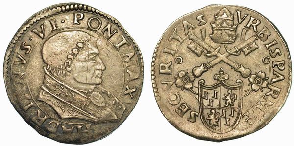 STATO PONTIFICIO. ADRIANO VI (ADRIANO FLORENSZ), 1522-1523. Giulio. Parma.  - Asta Numismatica | Rinascimento - Associazione Nazionale - Case d'Asta italiane