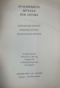ADOLPH HESS AG . Ausgewhlte Mnzen der Antike. Lucerna, 14 Aprile 1954.  - Asta Numismatica | Rinascimento - Associazione Nazionale - Case d'Asta italiane