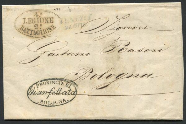 1848, lettera da Venezia per Bologna del 21 ottobre  - Asta Storia Postale e Filatelia - Associazione Nazionale - Case d'Asta italiane