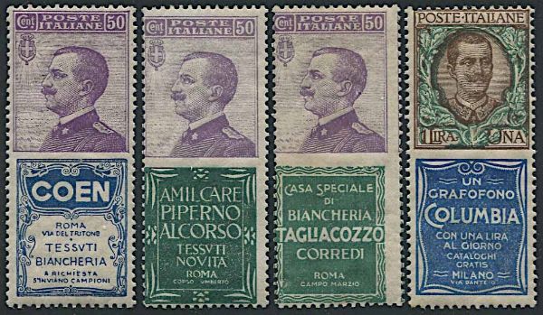 1924/25, Regno dItalia, pubblicitari  - Asta Storia Postale e Filatelia - Associazione Nazionale - Case d'Asta italiane
