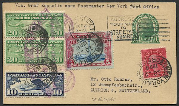 1928, First Flight Airmail  United States  Germany  - Asta Storia Postale e Filatelia - Associazione Nazionale - Case d'Asta italiane