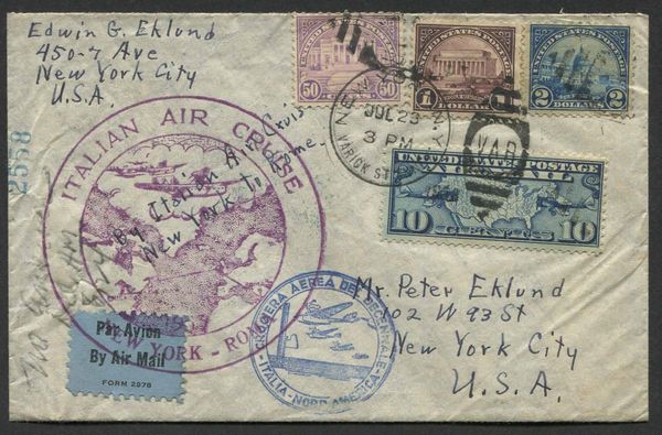 1933, Regno d�Italia, Crociera Aerea del Decennale  - Asta Storia Postale e Filatelia - Associazione Nazionale - Case d'Asta italiane