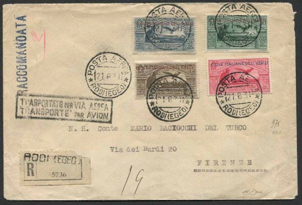 1931, Isole Italiane dellEgeo, Virgilio  - Asta Storia Postale e Filatelia - Associazione Nazionale - Case d'Asta italiane