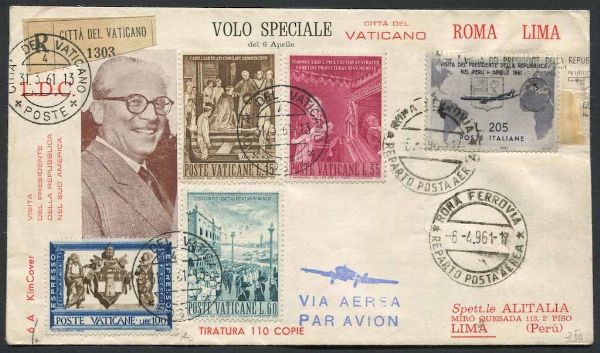 1961, Citt del Vaticano, tre aerogrammi raccomandati  - Asta Storia Postale e Filatelia - Associazione Nazionale - Case d'Asta italiane