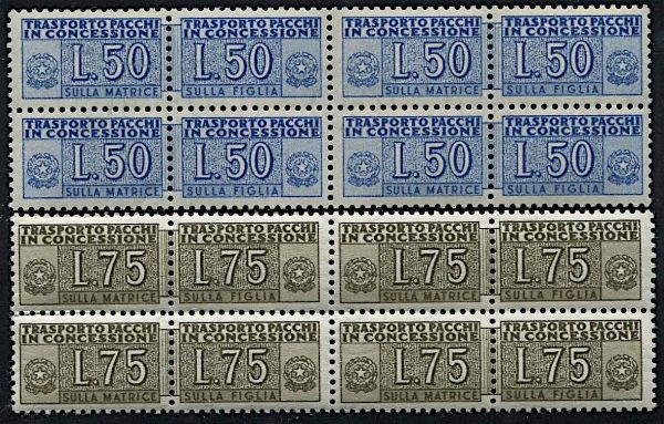 1953/55, Repubblica Italiana, pacchi in concessione  - Asta Storia Postale e Filatelia - Associazione Nazionale - Case d'Asta italiane