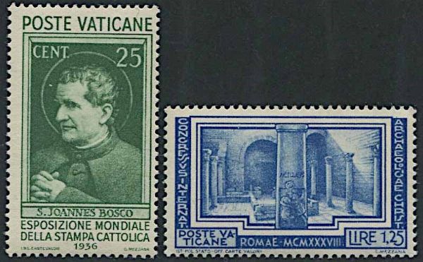 1936/38, Citt� del Vaticano, �Stampa Cattolica� e �Archeologia�  - Asta Storia Postale e Filatelia - Associazione Nazionale - Case d'Asta italiane