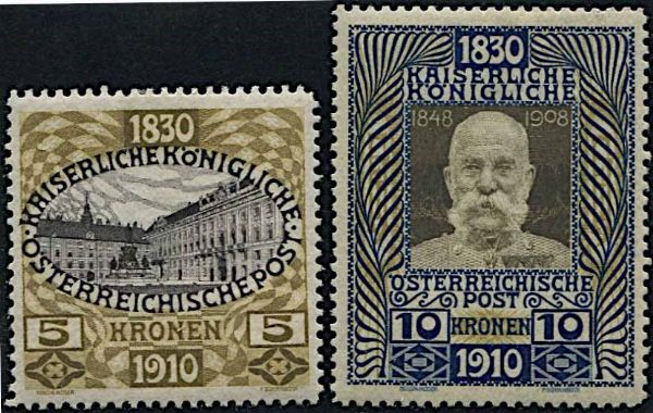1910, Austria, 80 Compleanno di Francesco Giuseppe I  - Asta Storia Postale e Filatelia - Associazione Nazionale - Case d'Asta italiane