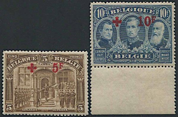 1918, Belgio, soprastampati a favore della Croce Rossa  - Asta Storia Postale e Filatelia - Associazione Nazionale - Case d'Asta italiane