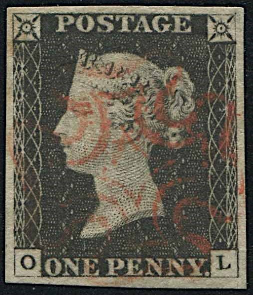 1840, Great Britain, one penny black (04)  - Asta Storia Postale e Filatelia - Associazione Nazionale - Case d'Asta italiane