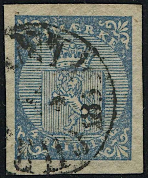 1855, Norvegia, 4 skilling blu  - Asta Storia Postale e Filatelia - Associazione Nazionale - Case d'Asta italiane