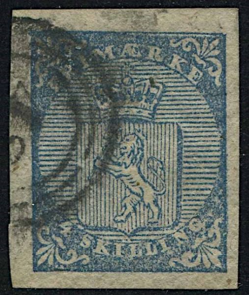 1855, Norvegia, 4 s. blu  - Asta Storia Postale e Filatelia - Associazione Nazionale - Case d'Asta italiane