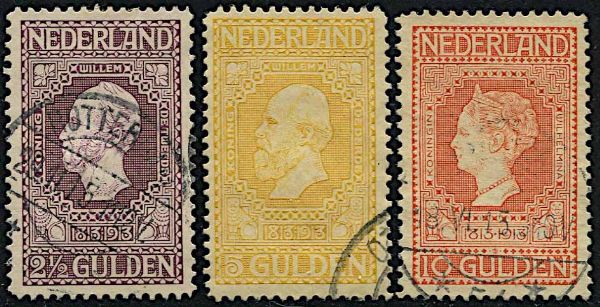 1913, Olanda, Centenario dell�Indipendenza, serie di dodici valori usata  - Asta Storia Postale e Filatelia - Associazione Nazionale - Case d'Asta italiane