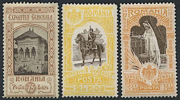 1906, Romania, Expo di Bucarest, serie di undici valori  - Asta Storia Postale e Filatelia - Associazione Nazionale - Case d'Asta italiane