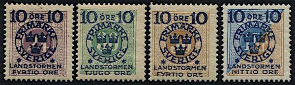 1916, Svezia, segnatasse soprastampate in blu  - Asta Storia Postale e Filatelia - Associazione Nazionale - Case d'Asta italiane