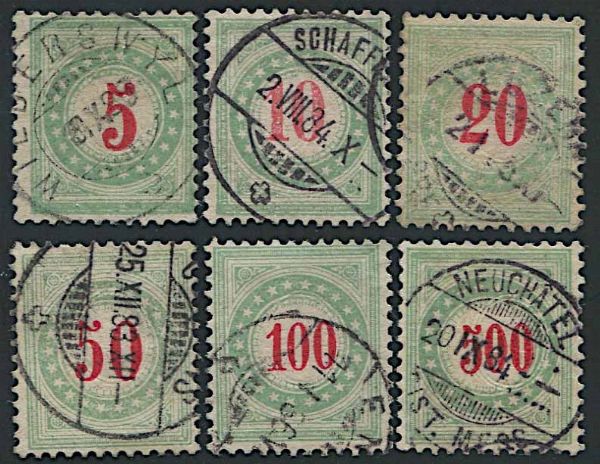 1883, Svizzera, segnatasse  - Asta Storia Postale e Filatelia - Associazione Nazionale - Case d'Asta italiane