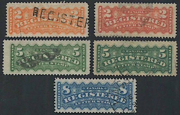 1875/92, Canada, registration stamps  - Asta Storia Postale e Filatelia - Associazione Nazionale - Case d'Asta italiane