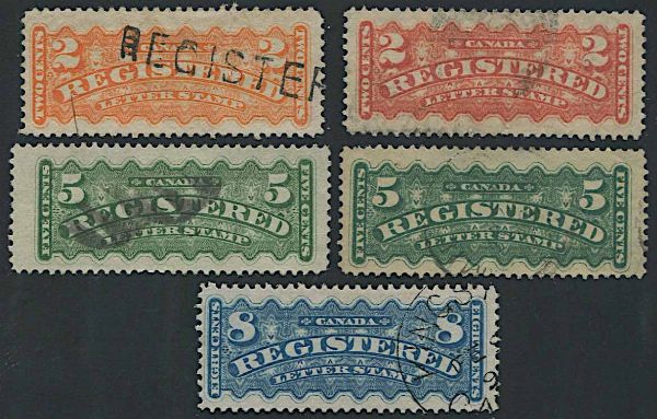 1875/92, Canada, registration stamps  - Asta Storia Postale e Filatelia - Associazione Nazionale - Case d'Asta italiane