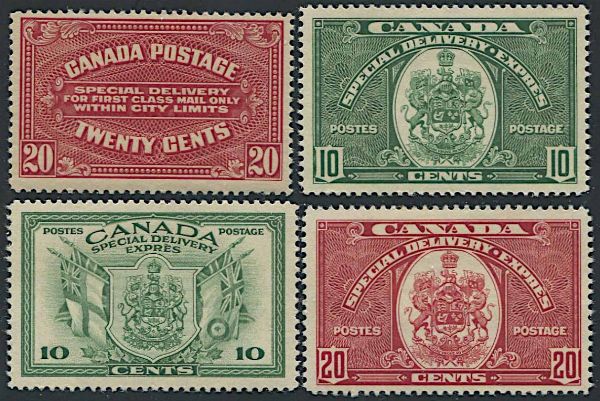 1922/1940, Canada, special delivery stamps, group of different issues  - Asta Storia Postale e Filatelia - Associazione Nazionale - Case d'Asta italiane