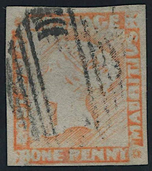 1856/58, Mauritius, 1 d. red  - Asta Storia Postale e Filatelia - Associazione Nazionale - Case d'Asta italiane