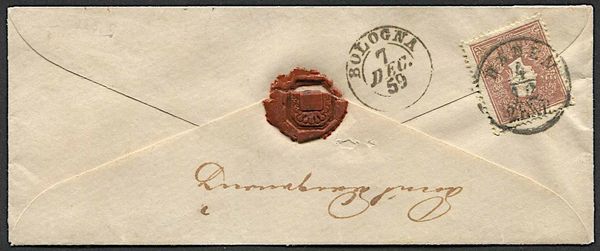 1859, Austria, raccomandata da Baden per Bologna del 4 dicembre 1859  - Asta Storia Postale e Filatelia - Associazione Nazionale - Case d'Asta italiane