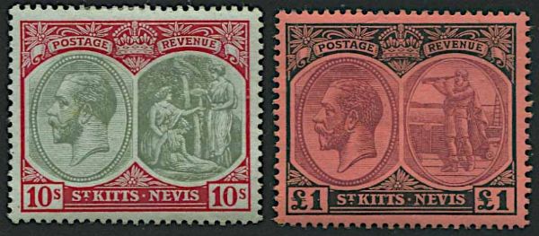 1920, St. Kitts and Nevis, George V  - Asta Storia Postale e Filatelia - Associazione Nazionale - Case d'Asta italiane