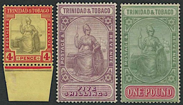 1913/23, Trinidad and Tobago, set of eight  - Asta Storia Postale e Filatelia - Associazione Nazionale - Case d'Asta italiane