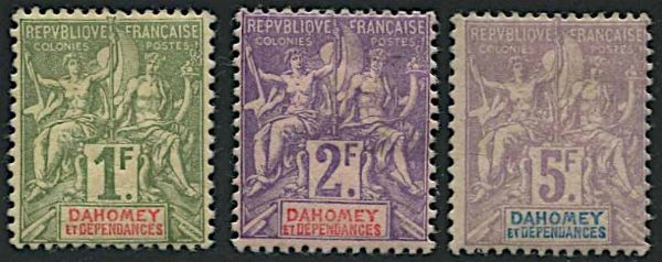 1899/1905, Dahomey, set of seventeen  - Asta Storia Postale e Filatelia - Associazione Nazionale - Case d'Asta italiane