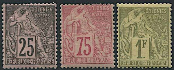 1881/86, French Colonies, Alphe Dubois  - Asta Storia Postale e Filatelia - Associazione Nazionale - Case d'Asta italiane