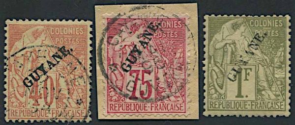 1892, French Guyane, set of thirteen  - Asta Storia Postale e Filatelia - Associazione Nazionale - Case d'Asta italiane