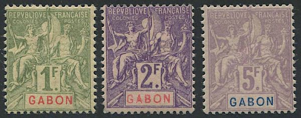 1904/07, Gabon, set of seventeen  - Asta Storia Postale e Filatelia - Associazione Nazionale - Case d'Asta italiane