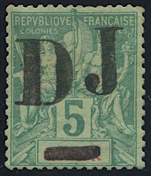 1894, Somali Coast, 5 c. green  - Asta Storia Postale e Filatelia - Associazione Nazionale - Case d'Asta italiane