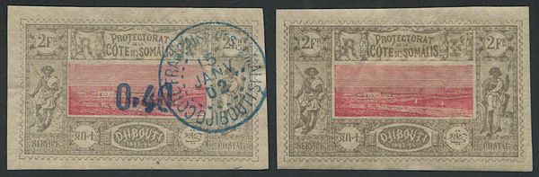 1894/1902, Somali Coast, set of fourteen  - Asta Storia Postale e Filatelia - Associazione Nazionale - Case d'Asta italiane