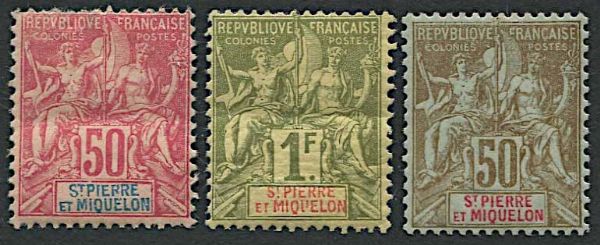 1892/1908, Saint Pierre et Miquelon, two set  - Asta Storia Postale e Filatelia - Associazione Nazionale - Case d'Asta italiane
