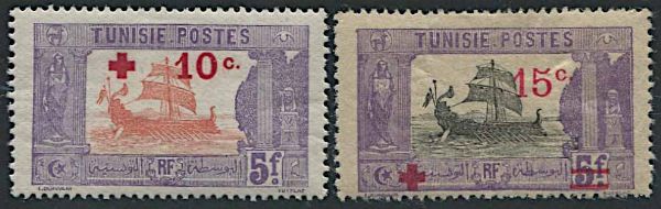 1915/18, Tunisia, three sets  - Asta Storia Postale e Filatelia - Associazione Nazionale - Case d'Asta italiane