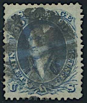 1861/62, United States, 90 cent. blue  - Asta Storia Postale e Filatelia - Associazione Nazionale - Case d'Asta italiane