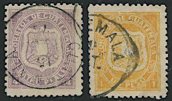 1873, Guatemala, stemma  - Asta Storia Postale e Filatelia - Associazione Nazionale - Case d'Asta italiane