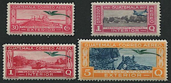 1935/37, Guatemala, cinque serie di posta aerea  - Asta Storia Postale e Filatelia - Associazione Nazionale - Case d'Asta italiane