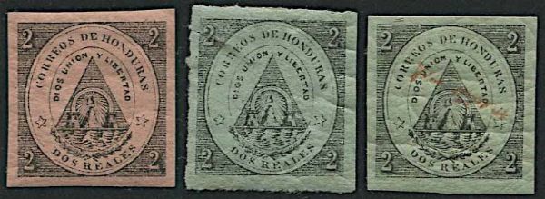 1865/1877, Honduras, stemma  - Asta Storia Postale e Filatelia - Associazione Nazionale - Case d'Asta italiane