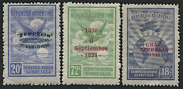 1930/31, Argentina, Air Post, three sets  - Asta Storia Postale e Filatelia - Associazione Nazionale - Case d'Asta italiane