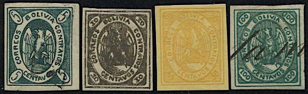 1867/68, Bolivia, Condor issue  - Asta Storia Postale e Filatelia - Associazione Nazionale - Case d'Asta italiane